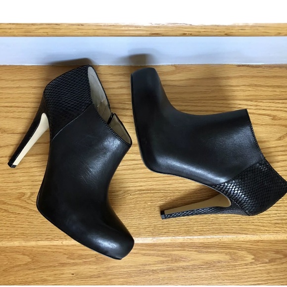 Inc International Concepts Women's Bellona Shoes 8.5 M Black Ankle Boots Leather - Picture 5 of 10